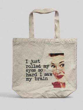 ECOBAGS Organic Cotton Sarcastic Graphic Canvas Tote Bag